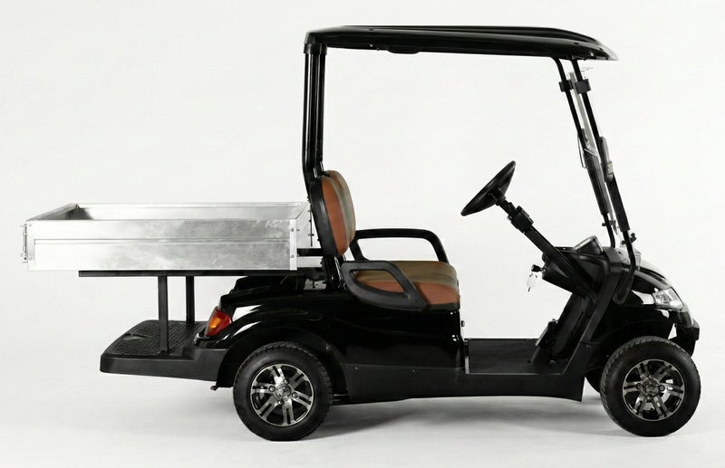 EPIC 2+Short Cargo Non-Lifted Electric Golf Cart with Lithium Battery 105Ah & Standard Tires  | Utility LSEV (Black) - Image 2